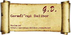 Germányi Dalibor névjegykártya